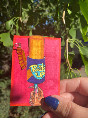 Push Up The Summer - 90s mixed media charms aceo art card thumbnail 1