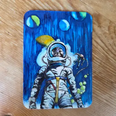 A Life Without Gravity aceo art card thumbnail 1