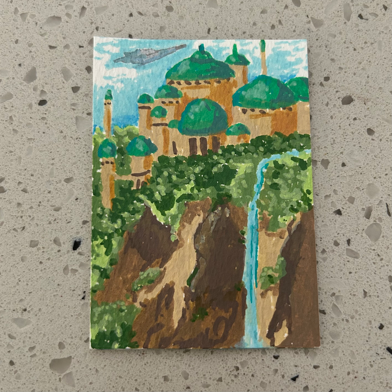 ACEO Original Naboo SW Painting Set 2.5 x 3.5 Acrylic Marker three of three aceo art card
