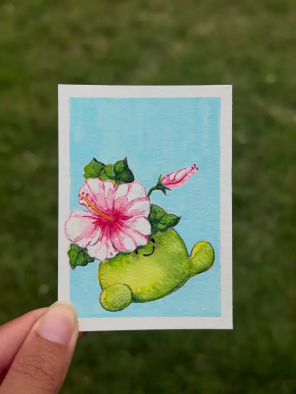 Hibiscus Cutie aceo art card