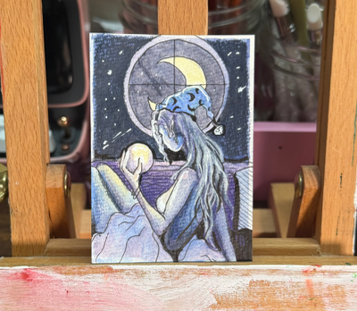 High Priestess Tarot ACEO aceo art card thumbnail 2