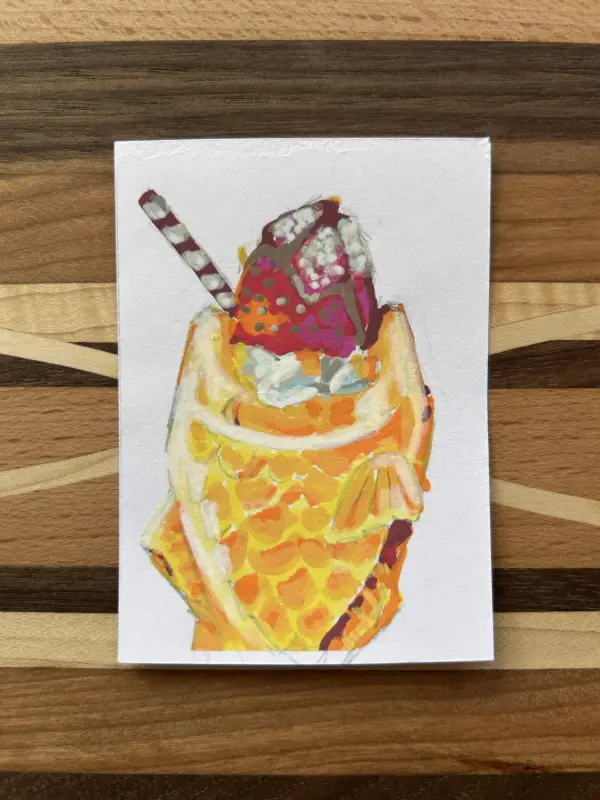Taiyaki with Strawberry aceo art card