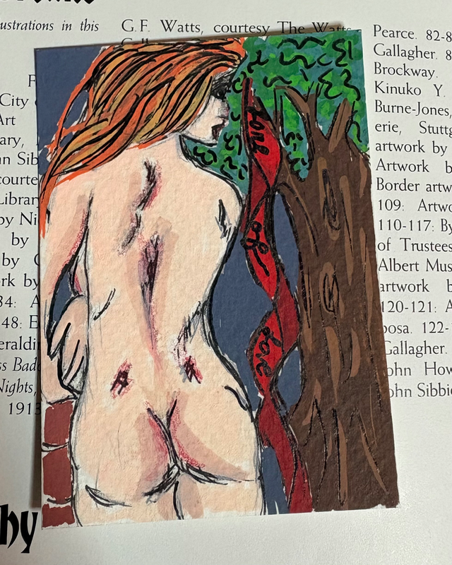 “Lore of Love” 2/3 Lady’s Doom Acrylic aceo art card