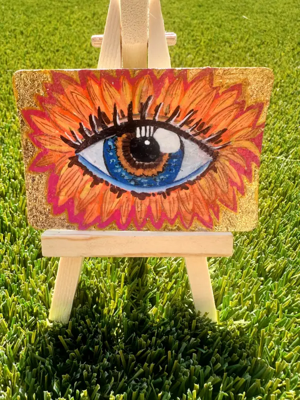 ACEO Original Painting "AWAKENED BLOSSOMS" 2.5 X 3.5 aceo art card
