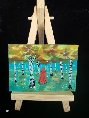 ACEO 2.5x3.5 "Wanderer, Twilight Forest" Fantasy Original aceo art card thumbnail 2