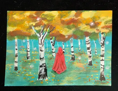 ACEO 2.5x3.5 "Wanderer, Twilight Forest" Fantasy Original aceo art card thumbnail 1