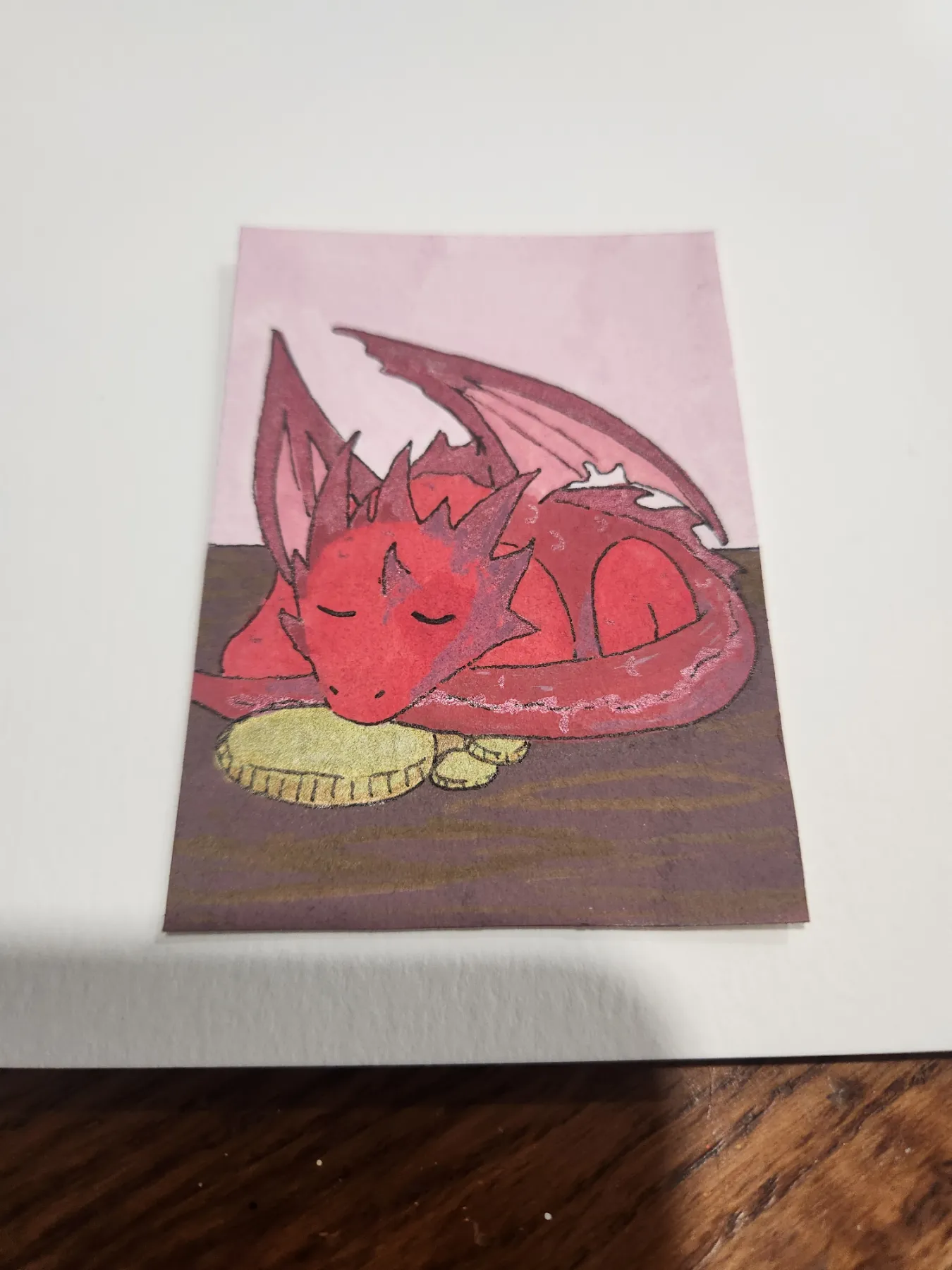 Sleepy Dragon aceo art card
