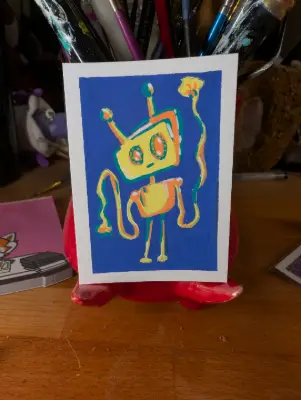 Mario | Doodle-Bot aceo art card thumbnail 3