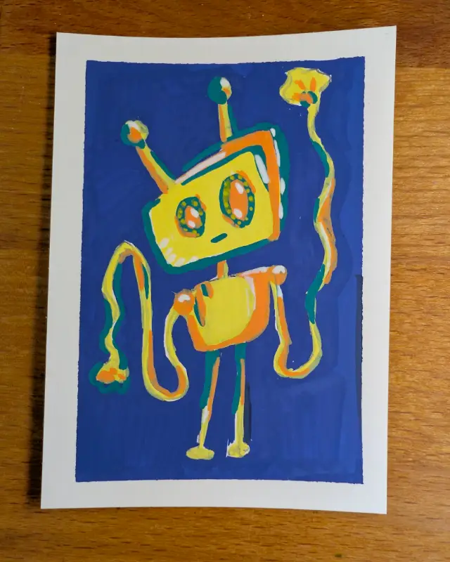 Mario | Doodle-Bot aceo art card