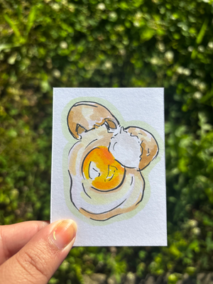 “Cracked Egg” Food Egg aceo art card thumbnail 1