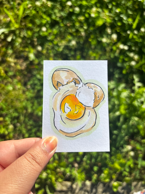 “Cracked Egg” Food Egg aceo art card thumbnail 2
