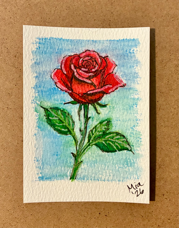 The Rose aceo art card