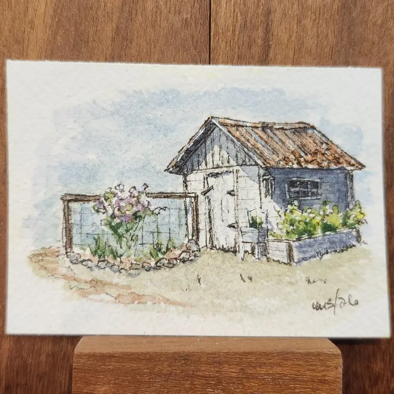 The Garden Shed aceo art card