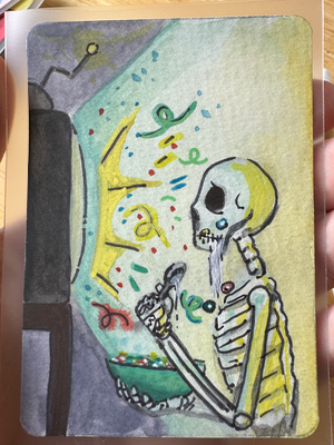 Saturday Morning aceo art card thumbnail 1