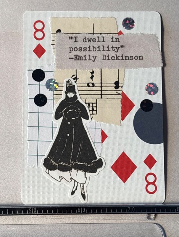 Quote Card #60 by Mazerzine collage Emily Dickinson aceo art card