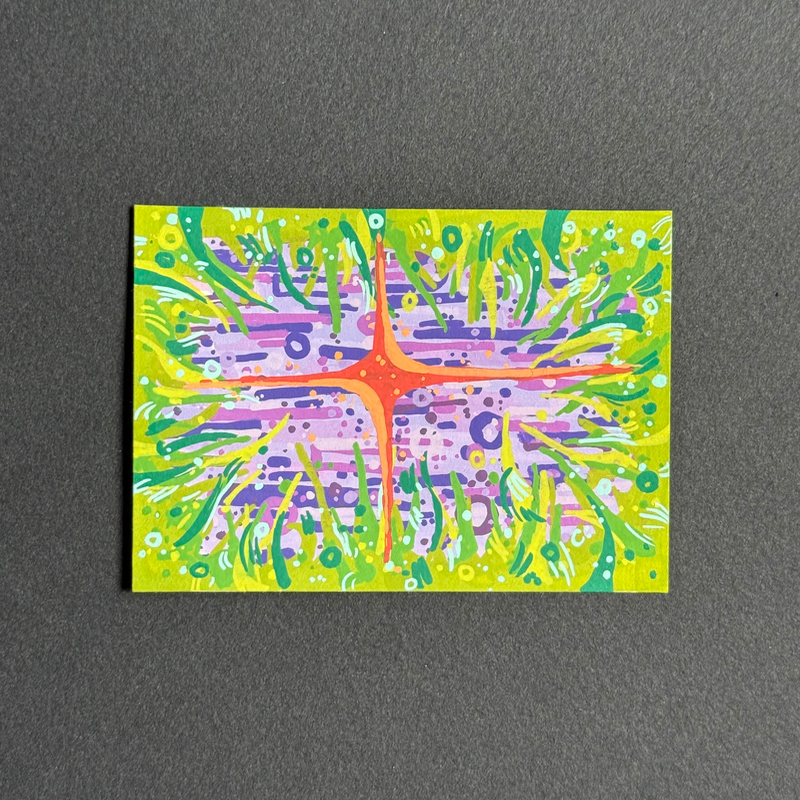 vibrant foliage aceo art card