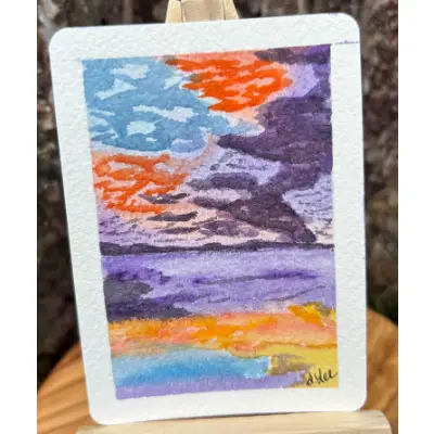 Sunset Study: One aceo art card thumbnail 2