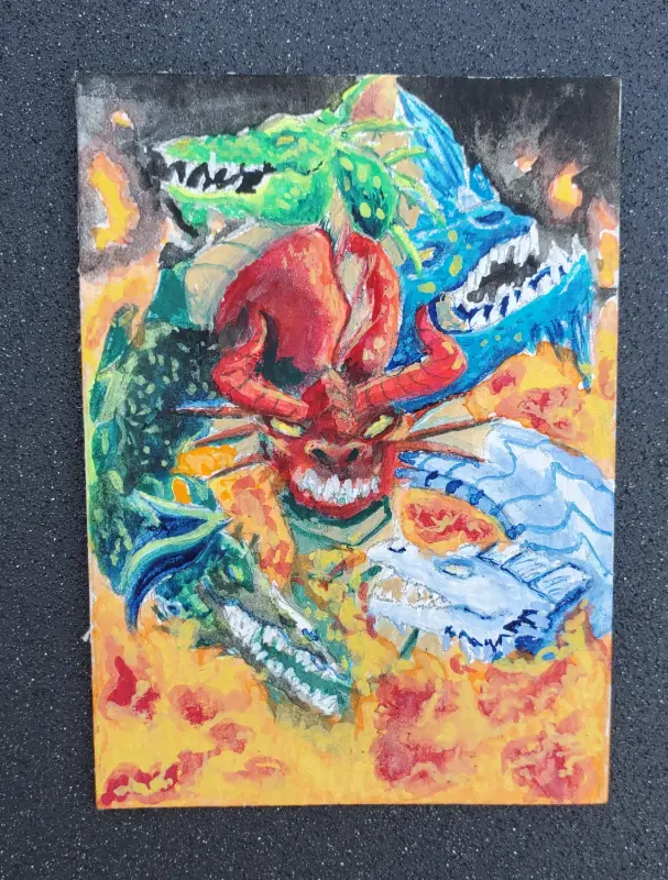 Mother Of Dragons Watercolor aceo art card