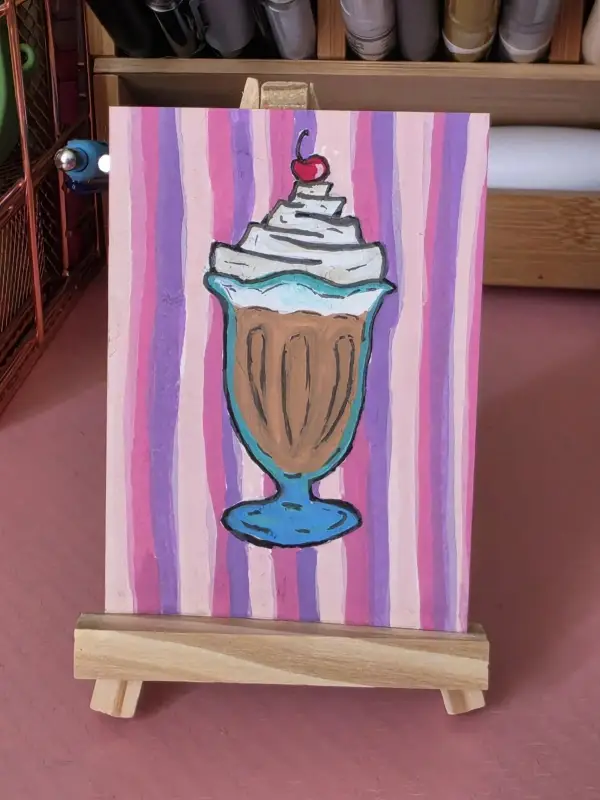 Chocolate Shake aceo art card
