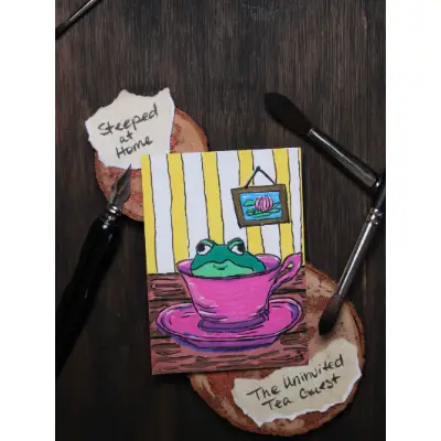 Steeped at Home aceo art card thumbnail 1