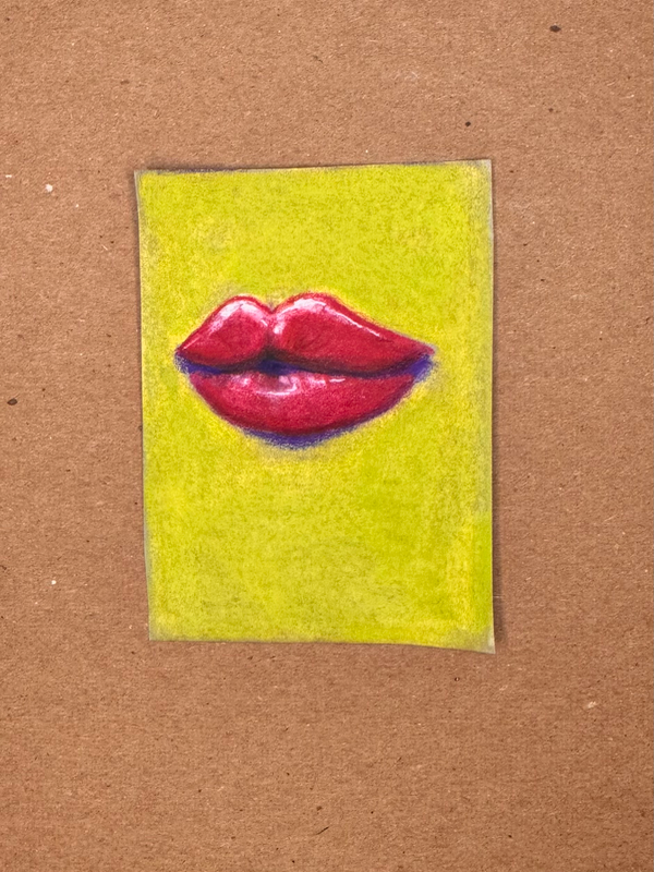 Red Lippie aceo art card