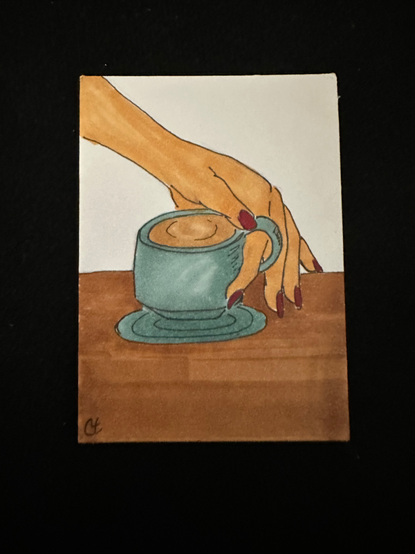 Idle coffee aceo art card