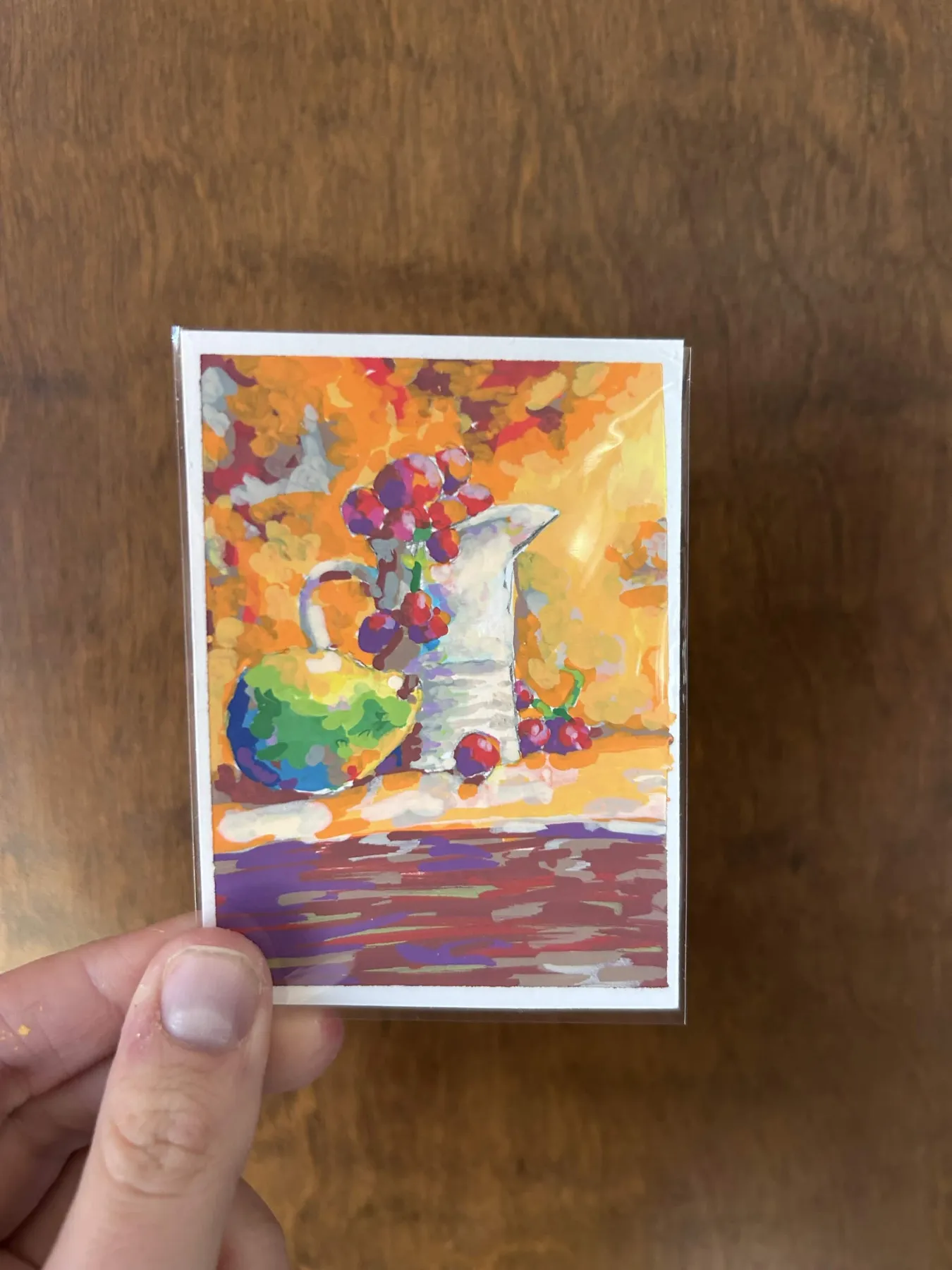 Pitcher & Pear aceo art card