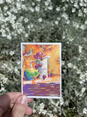 Pitcher & Pear aceo art card thumbnail 2