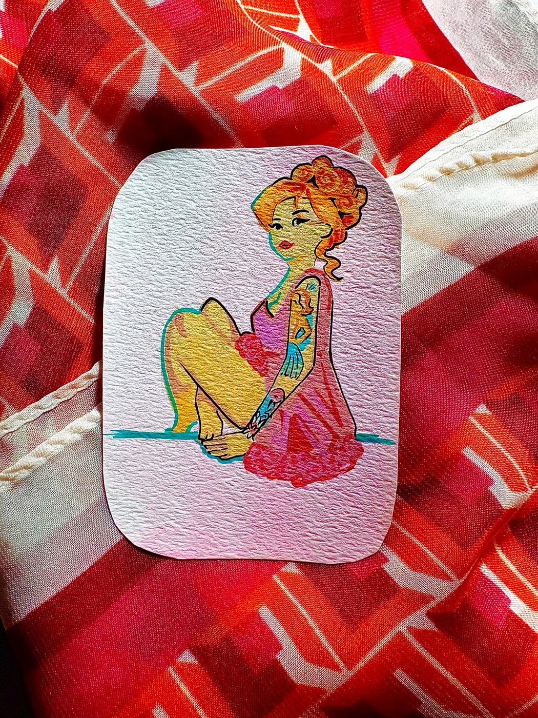 Pretty In Pink aceo art card