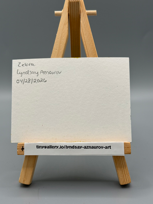 Zebra Original ACEO by Lyndsay Aznaurov aceo art card thumbnail 2