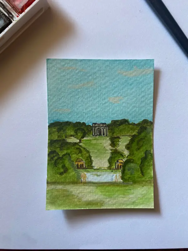 View from Stowe House aceo art card