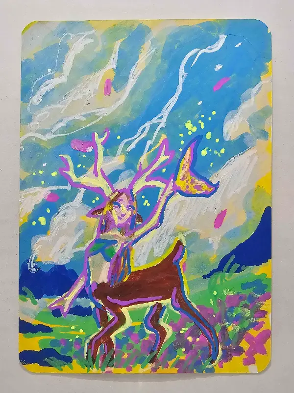 Centaur in a Peaceful Meadow aceo art card