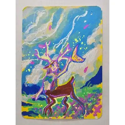 Centaur in a Peaceful Meadow aceo art card thumbnail 1