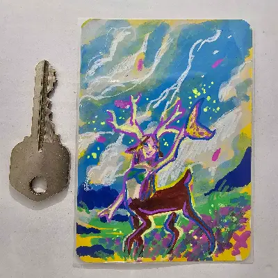 Centaur in a Peaceful Meadow aceo art card thumbnail 2
