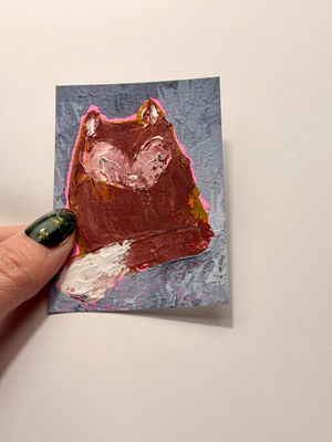 Abstract woodland fox by lizz aceo art card thumbnail 1