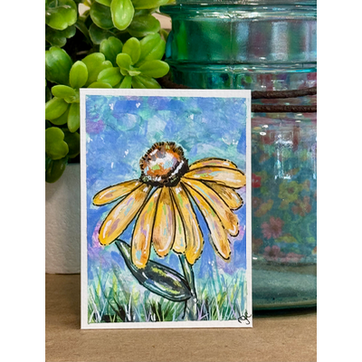 Floral 1 aceo art card thumbnail 2