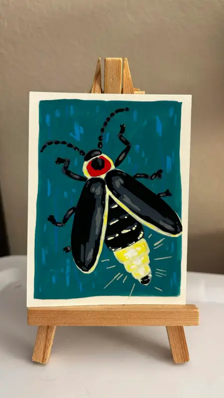 Night Life - Fire Fly aceo art card