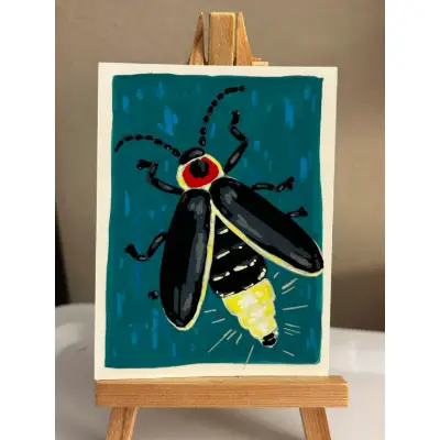 Night Life - Fire Fly aceo art card thumbnail 1