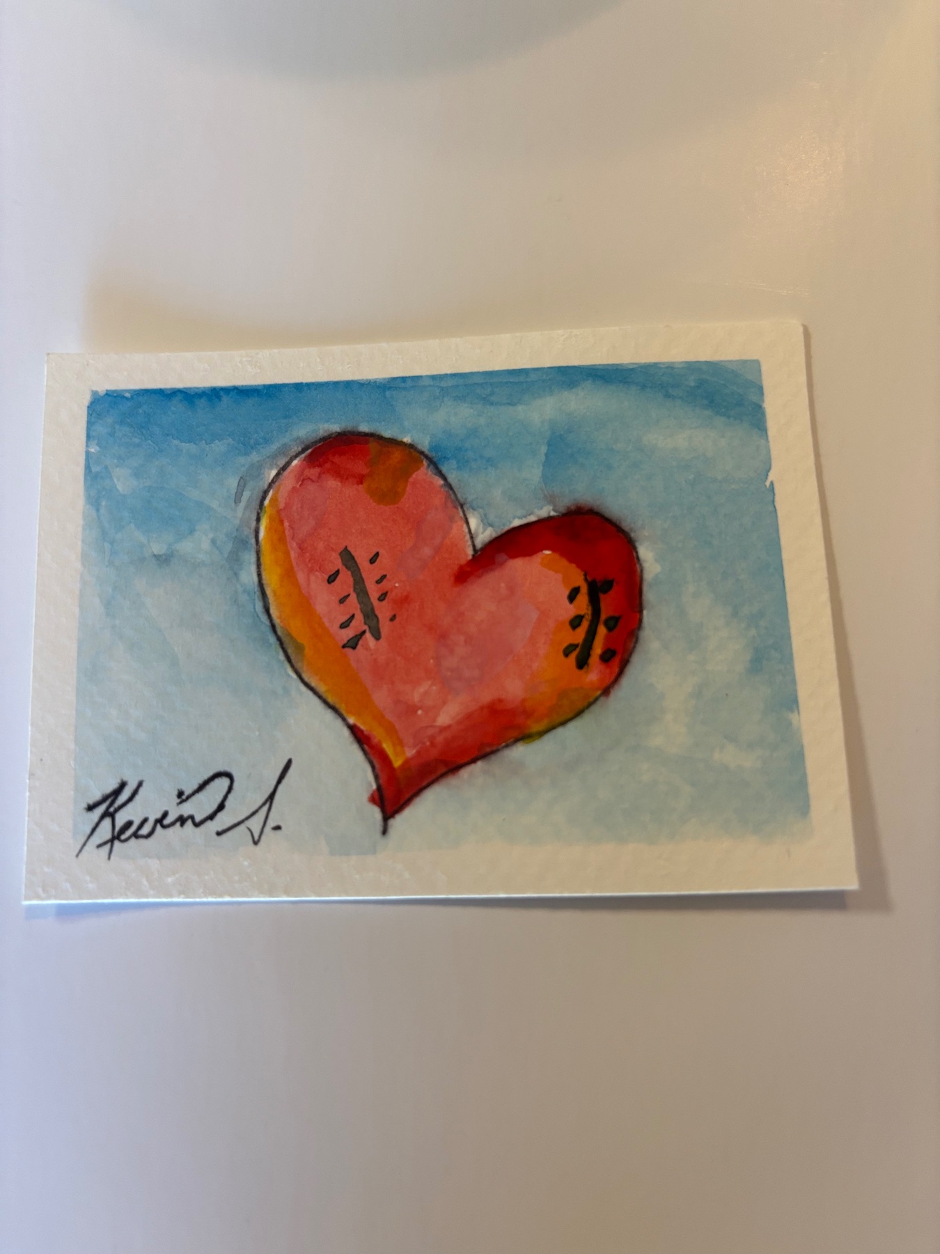 Mended Heart aceo art card