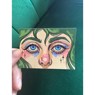 Blue Eyes aceo art card thumbnail 4