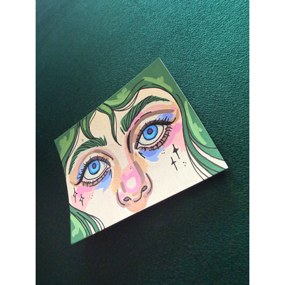Blue Eyes aceo art card thumbnail 2