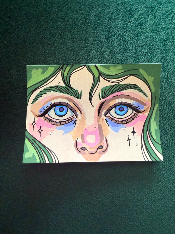 Blue Eyes aceo art card