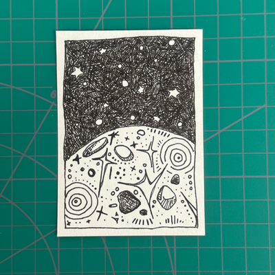 space life aceo art card thumbnail 2