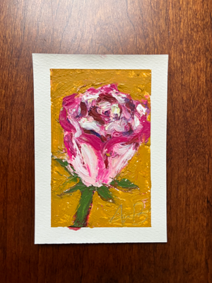 Purple Rose aceo art card thumbnail 1