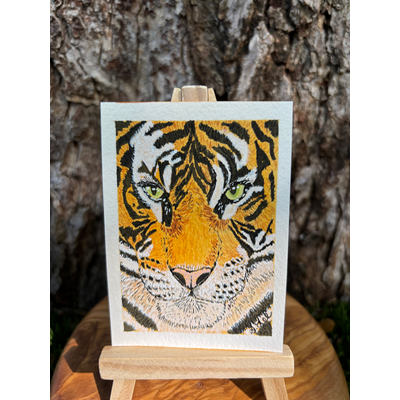 Terry the Tiger aceo art card thumbnail 2