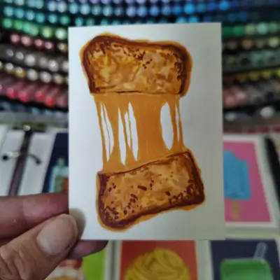 Grilled Cheese aceo art card thumbnail 1