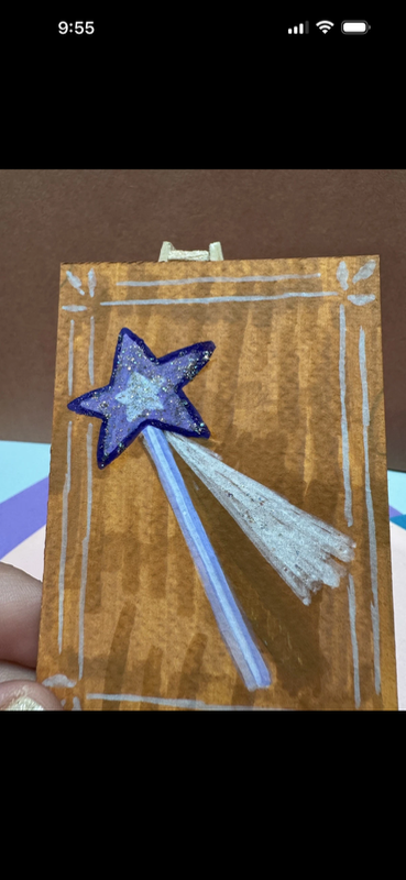 Purple Fairy Wand aceo art card