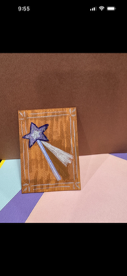 Purple Fairy Wand aceo art card thumbnail 2