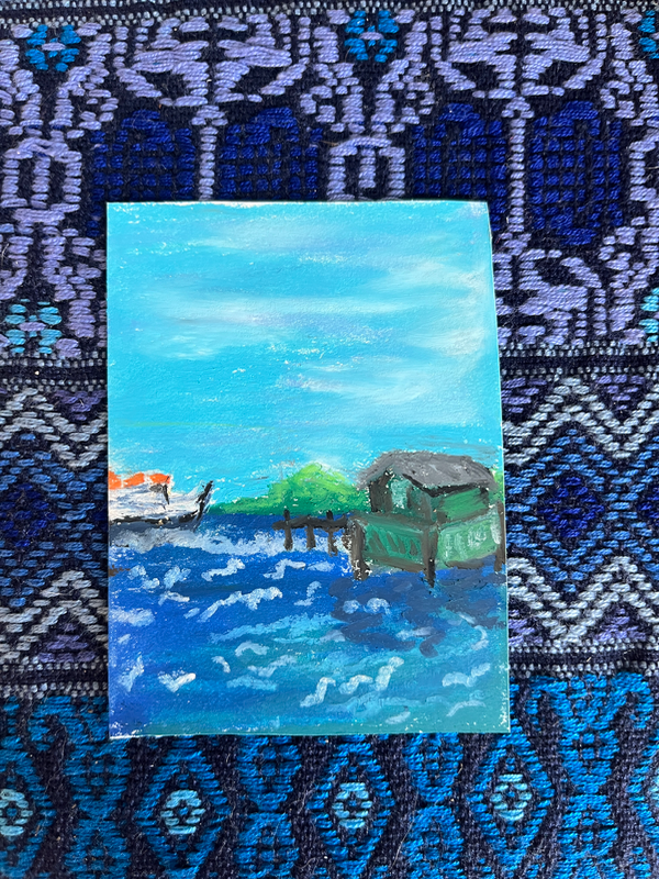 Lake doodle aceo art card
