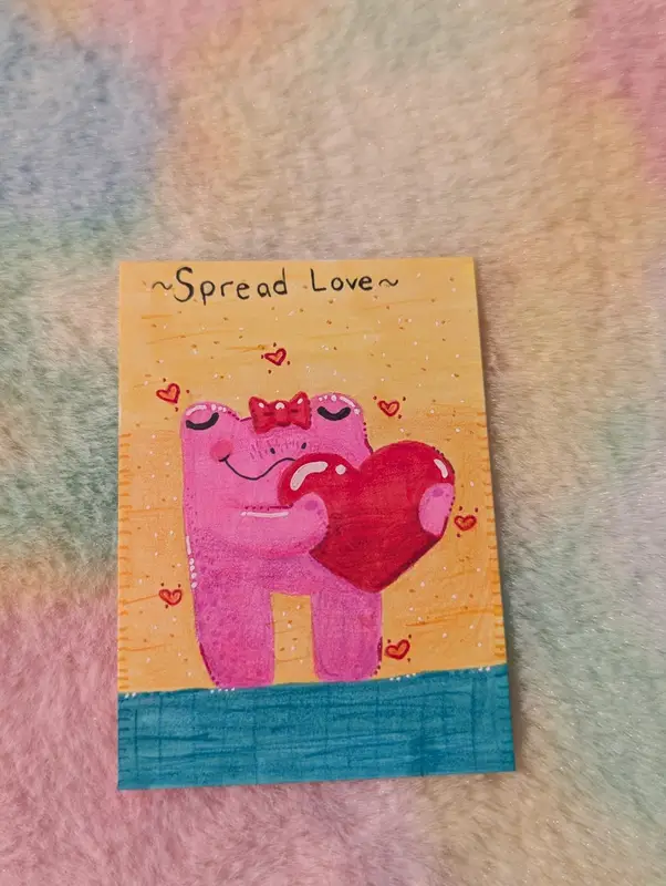 'Spread Love' Inspo-Frog 6/10 aceo art card